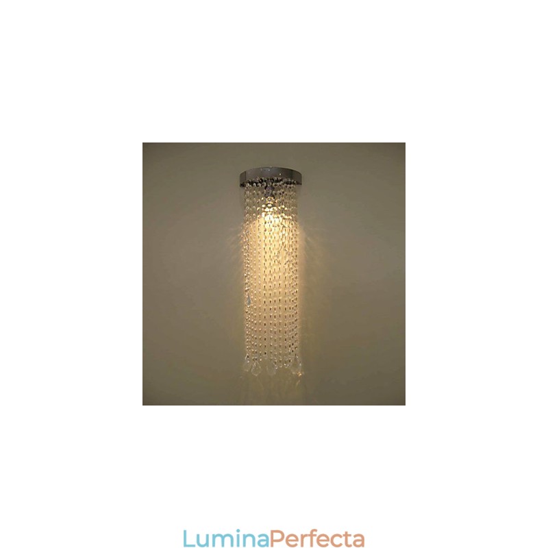 Lampă de perete cu finisaj cromat MR16 50W cu lanțuri de cristal