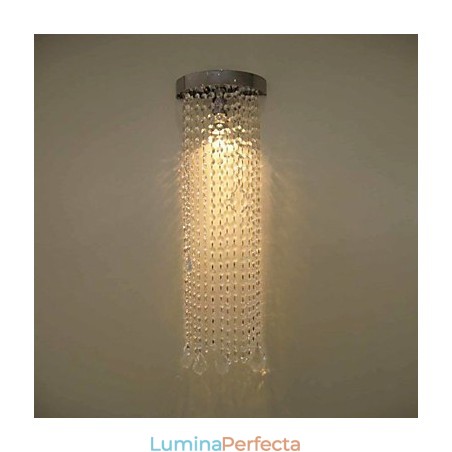 Lampă de perete cu finisaj cromat MR16 50W cu lanțuri de cristal Lampă de perete cu finisaj cromat MR16 50W cu lanțuri de cristal
