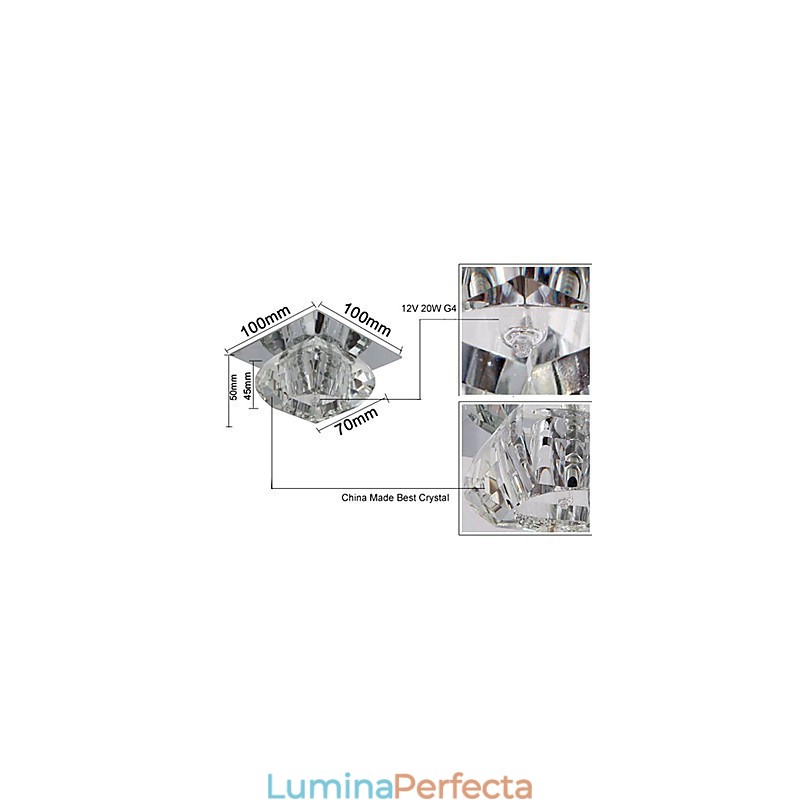 Montaj încastrat în stil mini, modern și contemporan din cristal