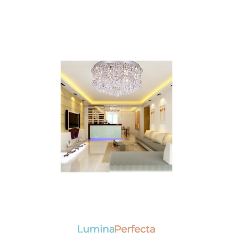 Montaj încastrat din cristal cromat modern contemporan