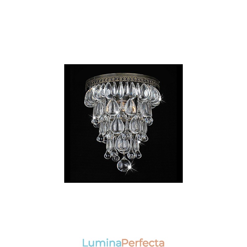 Applique verzi antice cu pandantive cu margele de cristal