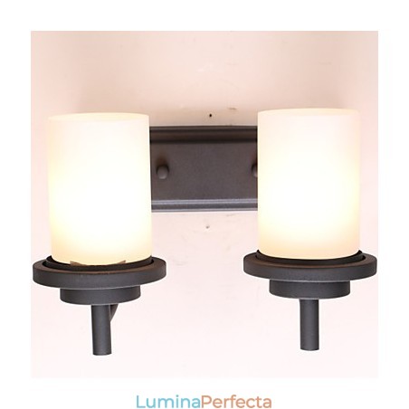 2*Aplică de perete în stil clasic de fier retro în procesare de pictură cu sticlă mată 2*Aplică de perete în stil clasic de fier retro în procesare de pictură cu sticlă mată