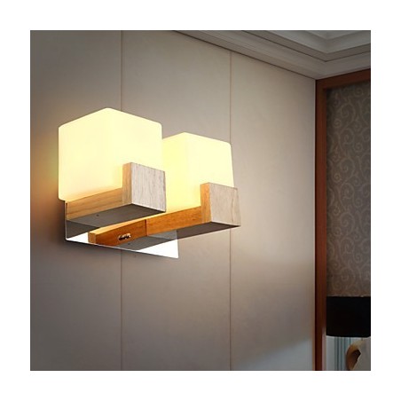 Aplice de perete Mini stil modern contemporan din lemn de bambus Aplice de perete Mini stil modern contemporan din lemn de bambus