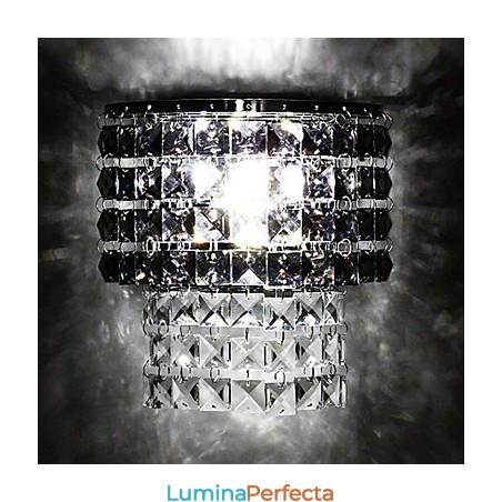 Aplică modernă de perete cu abajur din țesătură Placă metalică în stil de decor de cristal Aplică modernă de perete cu abajur din țesătură Placă metalică în stil de decor de cristal