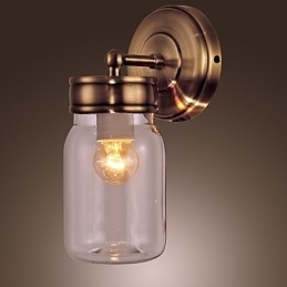 Lampă de perete rustică în formă de sticlă