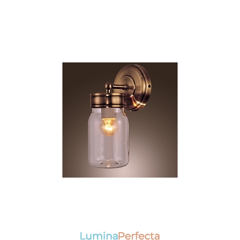 Lampă de perete rustică în formă de sticlă