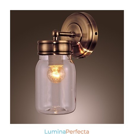 Lampă de perete rustică în formă de sticlă Lampă de perete rustică în formă de sticlă