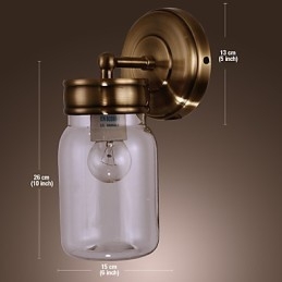 Lampă de perete rustică în formă de sticlă