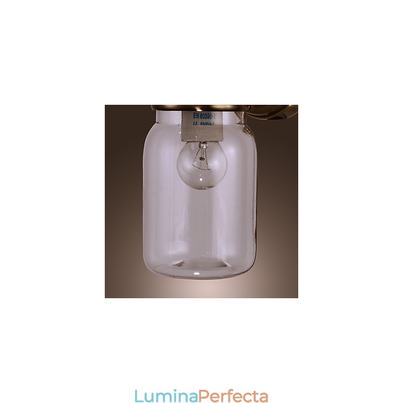 Lampă de perete rustică în formă de sticlă
