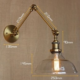 Lampă de designer în stil LOFT Lampă de perete decorativă din sticlă, bronz, cafenea