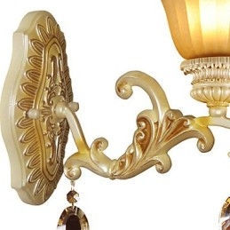 Tip Europa Restaurare Căi Vechi Fier forjat Dormitor Lampă de perete din sticlă de cristal