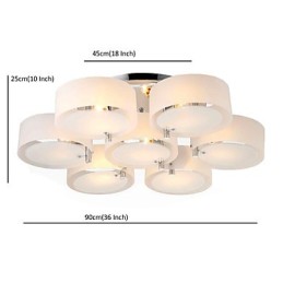 Plafoniera încastrabilă, modernă, contemporană, cu 7 lumini, metal