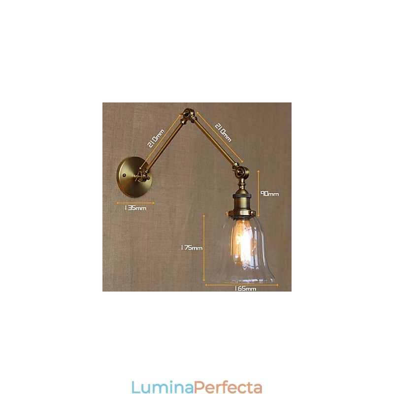 American Country Milano Nordic Bronz Placat Sticla Dublu Brat Bratul Lung Al Balconului Decoratie Perete