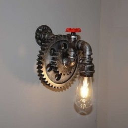 Creativ Iron Bar Restaurant Bar Coridor Lampă de perete Lampă de perete Loft Industrial Gear Personality To Do The Old Tevi de apă