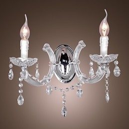 Aplica de perete eleganta din cristal cu 2 lumini
