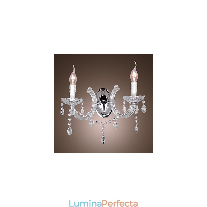 Aplica de perete eleganta din cristal cu 2 lumini