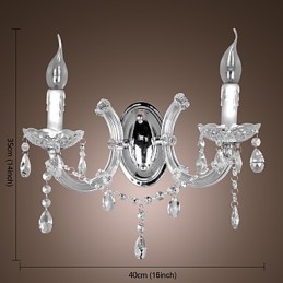 Aplica de perete eleganta din cristal cu 2 lumini