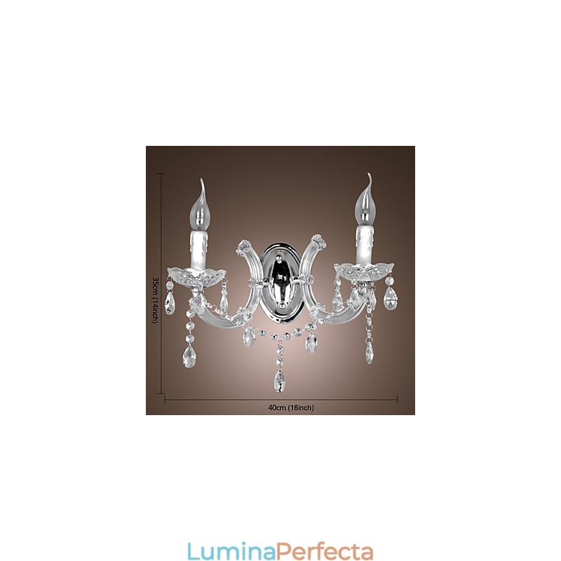 Aplica de perete eleganta din cristal cu 2 lumini