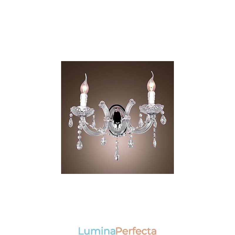 Aplica de perete eleganta din cristal cu 2 lumini