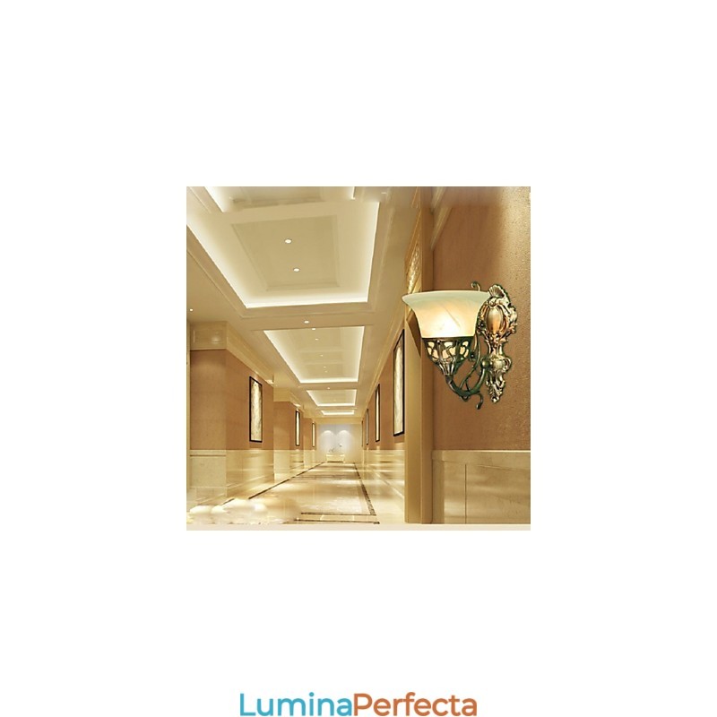 Aplică Europeană De Perete Material Metal Placat Bronz Iluminat Cu Noptieră Sufragerie Oglindă Față Balcon Lampă