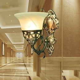 Aplică Europeană De Perete Material Metal Placat Bronz Iluminat Cu Noptieră Sufragerie Oglindă Față Balcon Lampă