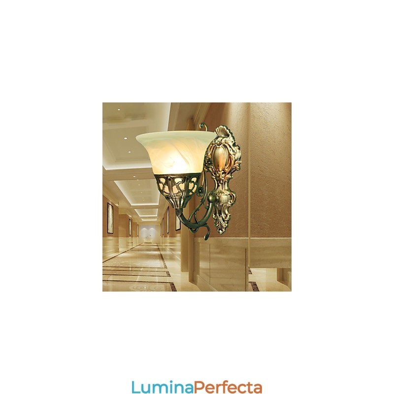 Aplică Europeană De Perete Material Metal Placat Bronz Iluminat Cu Noptieră Sufragerie Oglindă Față Balcon Lampă