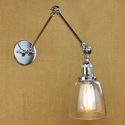 Sticlă cromată cu braț dublu, bară de argint reglabilă, KTV, noptieră, culoar, restaurant, perete cameră de hotel