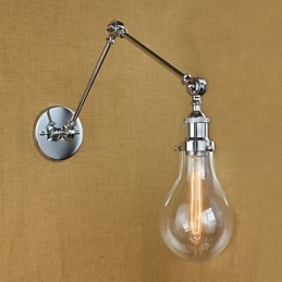 Lampă de perete retro telescopică din sticlă cromată