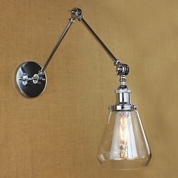 Lampă de perete retro telescopică din sticlă cromată