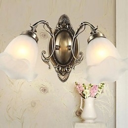 Lampă de perete din fier forjat, din sticlă retro, simplă, europeană modernă, eleganță