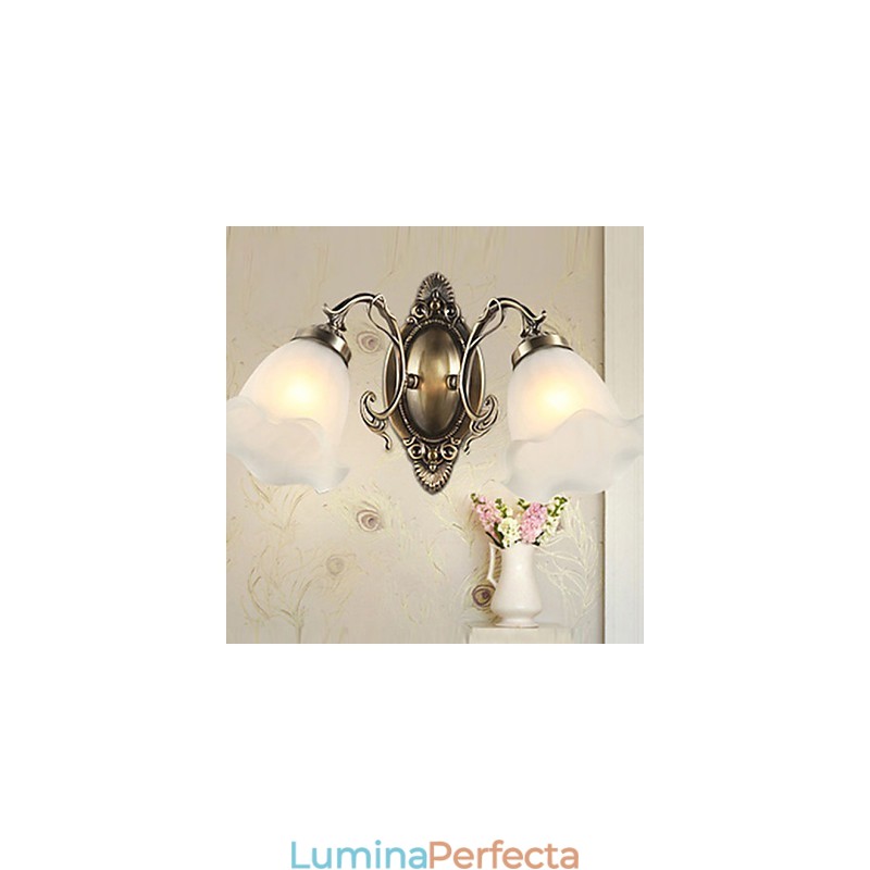 Lampă de perete din fier forjat, din sticlă retro, simplă, europeană modernă, eleganță