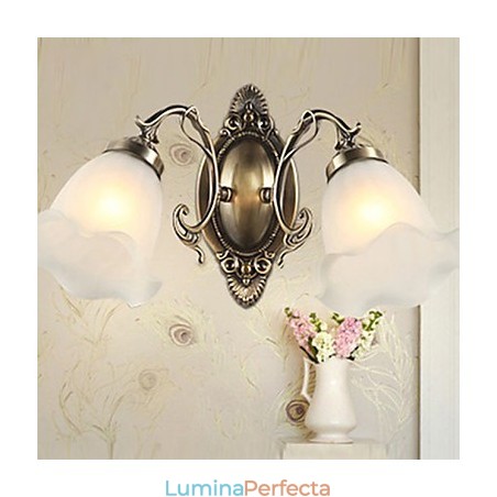Lampă de perete din fier forjat, din sticlă retro, simplă, europeană modernă, eleganță Lampă de perete din fier forjat, din sticlă retro, simplă, europeană modernă, eleganță