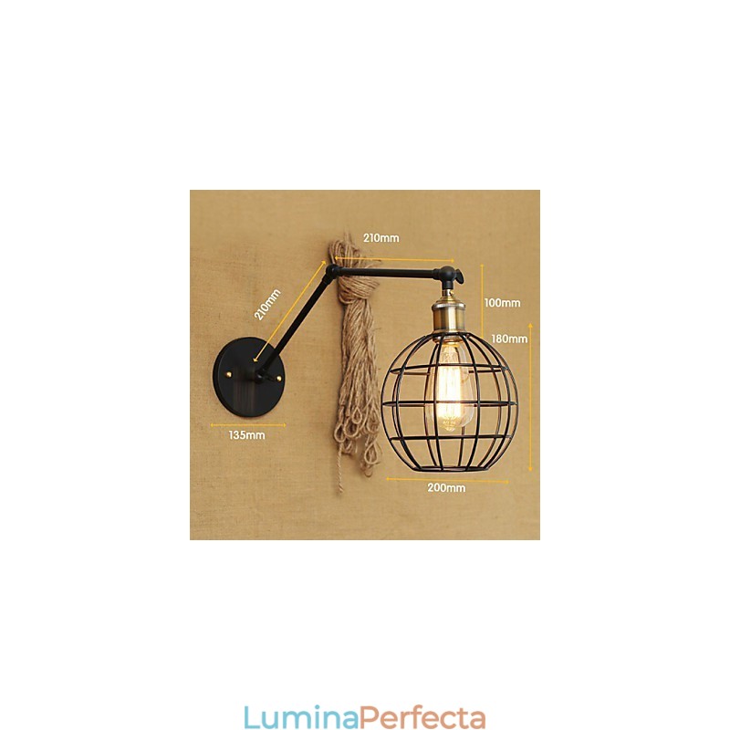 Aplice de perete Leagăn de lumini Aplici de lectură în stil Mini rustic Lodge Metal