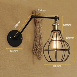 Aplice de perete Leagăn de lumini Aplici de lectură în stil Mini rustic Lodge Metal