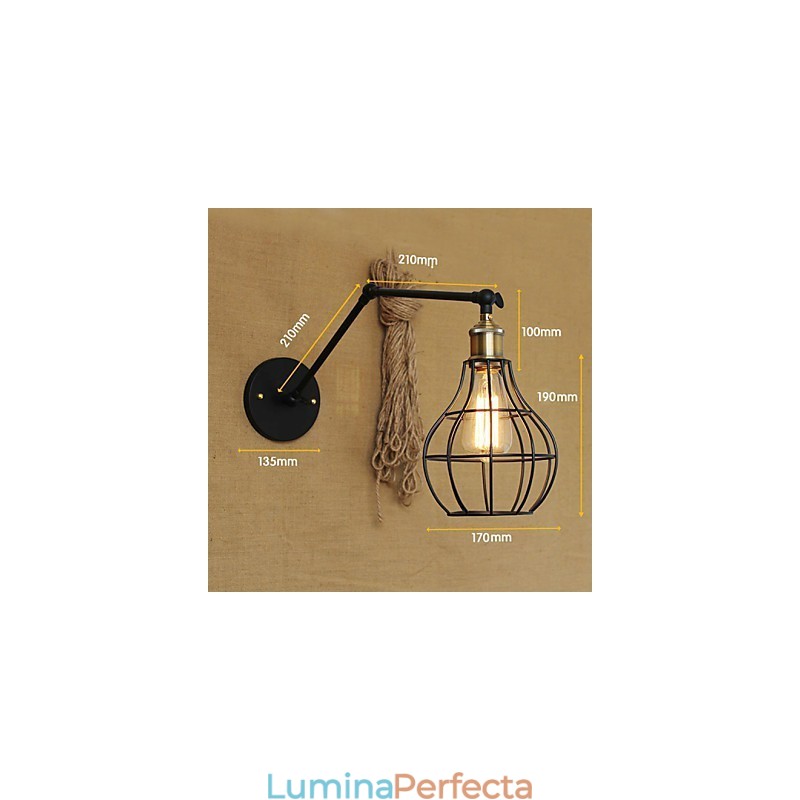 Aplice de perete Leagăn de lumini Aplici de lectură în stil Mini rustic Lodge Metal