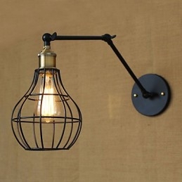Aplice de perete Leagăn de lumini Aplici de lectură în stil Mini rustic Lodge Metal