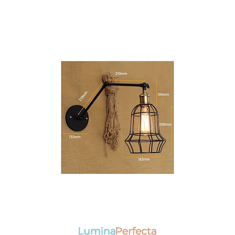 Aplice de perete Leagăn de lumini Aplici de lectură în stil Mini rustic Lodge Metal