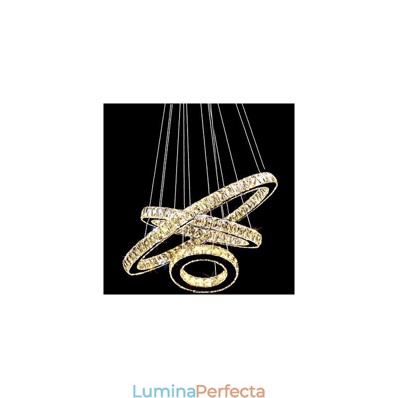 Plafoniera din cristal Iluminat modern Trei inele D406080 K9 Plafoniere mari din cristal