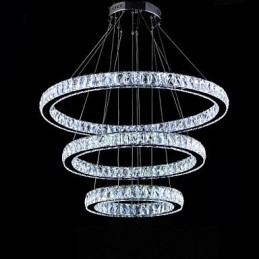 Plafoniera din cristal Iluminat modern Trei inele D406080 K9 Plafoniere mari din cristal