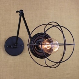 Stil Pat Hotel Eestaurant Proiect Brat Fier Dublu Retro Vintage Curea Neagra Comutator Lampa De Perete