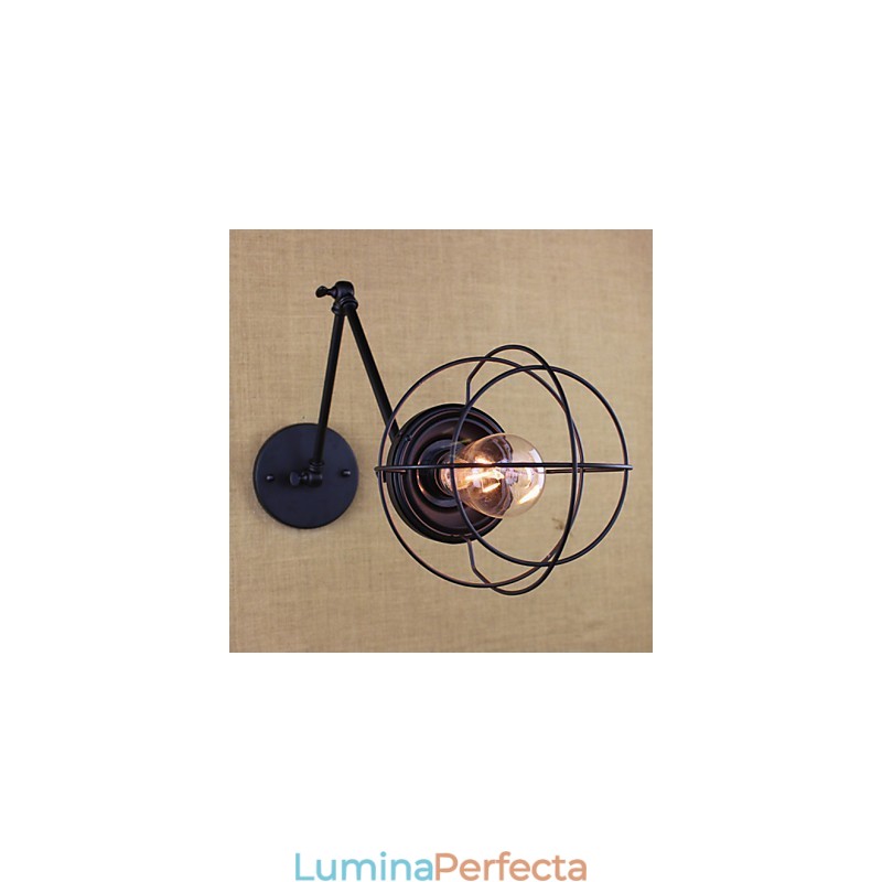 Stil Pat Hotel Eestaurant Proiect Brat Fier Dublu Retro Vintage Curea Neagra Comutator Lampa De Perete