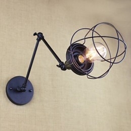 Stil Pat Hotel Eestaurant Proiect Brat Fier Dublu Retro Vintage Curea Neagra Comutator Lampa De Perete