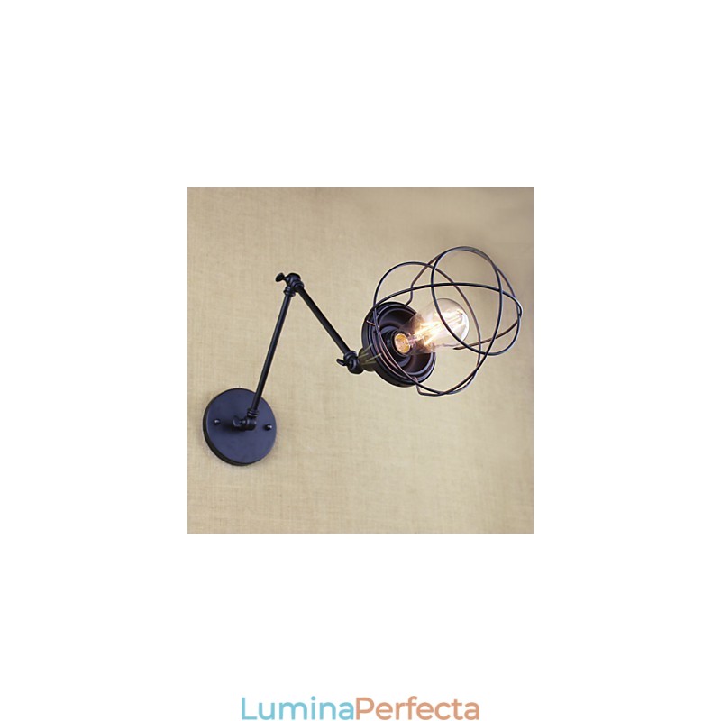 Stil Pat Hotel Eestaurant Proiect Brat Fier Dublu Retro Vintage Curea Neagra Comutator Lampa De Perete