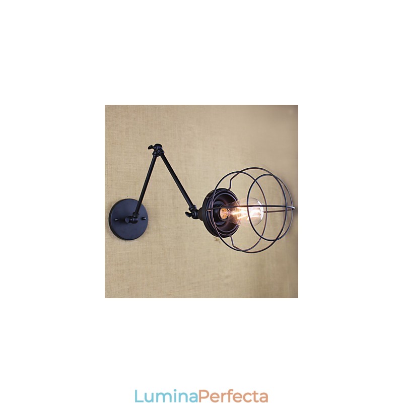 Stil Pat Hotel Eestaurant Proiect Brat Fier Dublu Retro Vintage Curea Neagra Comutator Lampa De Perete
