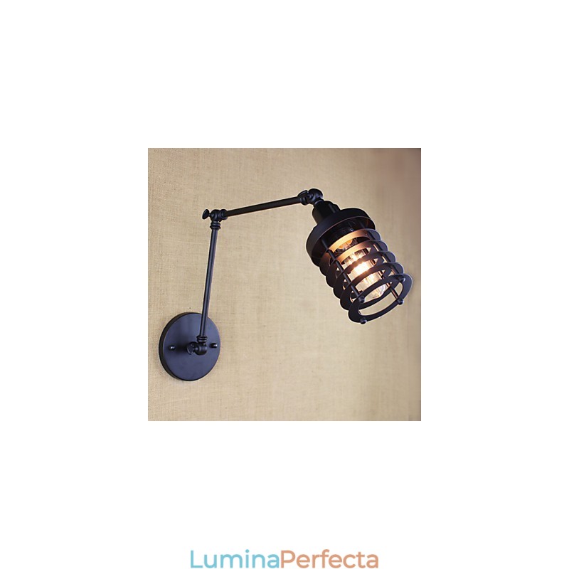 Stil Pat Hotel Eestaurant Proiect Brat Fier Dublu Retro Vintage Curea Neagra Comutator Lampa Perete