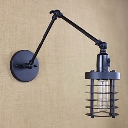 Stil Pat Hotel Eestaurant Proiect Brat Fier Dublu Retro Vintage Curea Neagra Comutator Lampa Perete