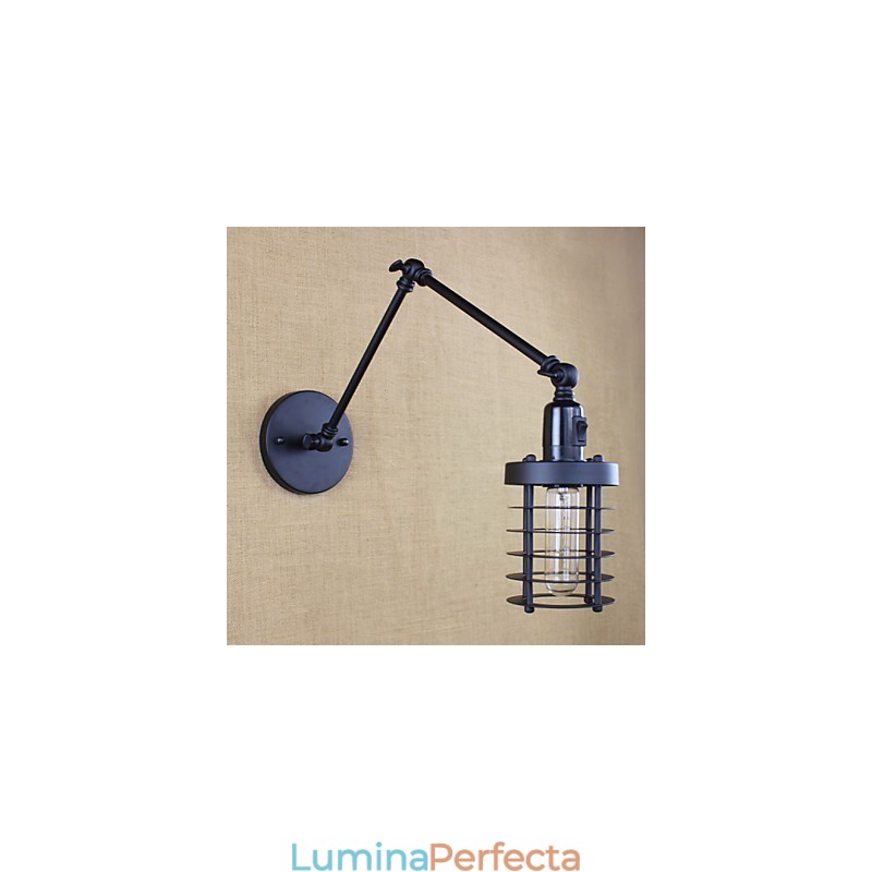Stil Pat Hotel Eestaurant Proiect Brat Fier Dublu Retro Vintage Curea Neagra Comutator Lampa Perete