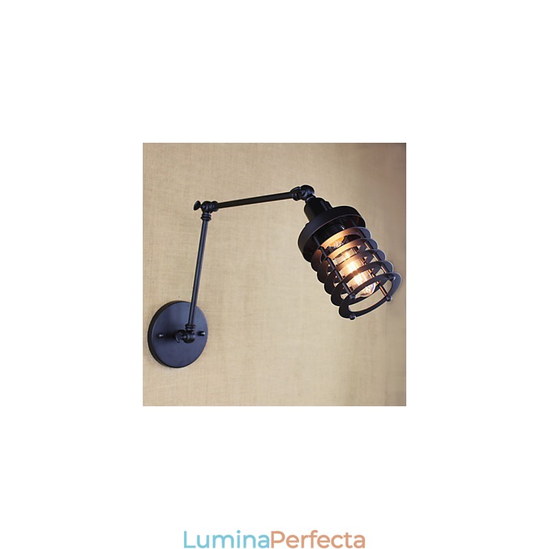 Stil Pat Hotel Eestaurant Proiect Brat Fier Dublu Retro Vintage Curea Neagra Comutator Lampa Perete