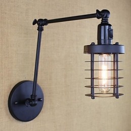 Stil Pat Hotel Eestaurant Proiect Brat Fier Dublu Retro Vintage Curea Neagra Comutator Lampa Perete
