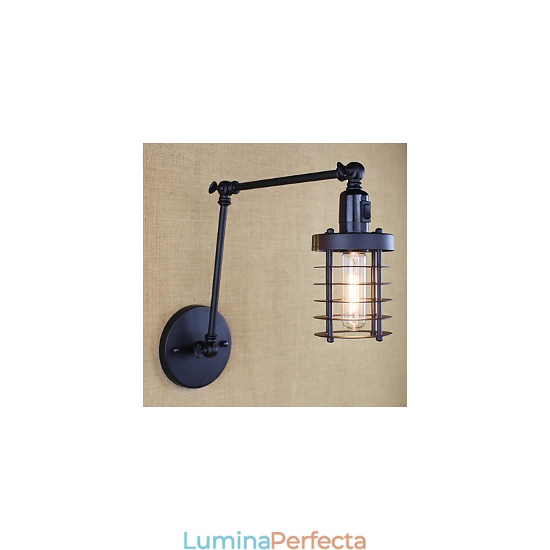 Stil Pat Hotel Eestaurant Proiect Brat Fier Dublu Retro Vintage Curea Neagra Comutator Lampa Perete